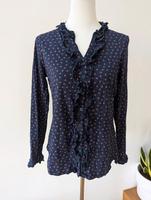 Boden Shirt Top Bluse blau pink Rüschen UK 14 M L 38 40 Baumwolle Rheinland-Pfalz - Oberotterbach Vorschau