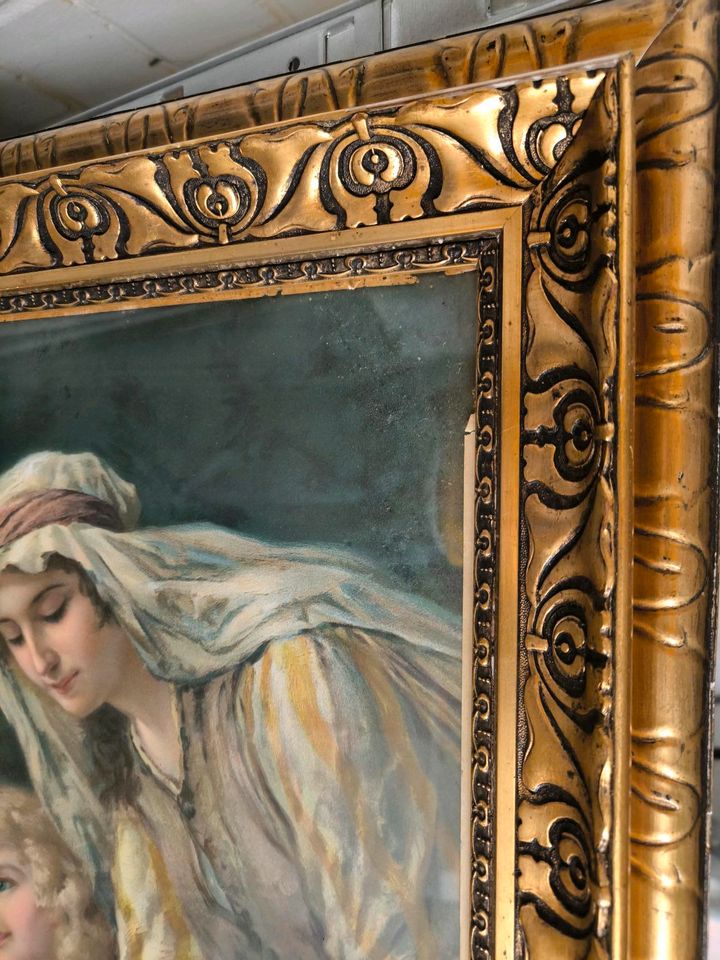 Altes Heiligen Bild Gemälde M.Roth Jesus Maria Andachtsbild in Dresden