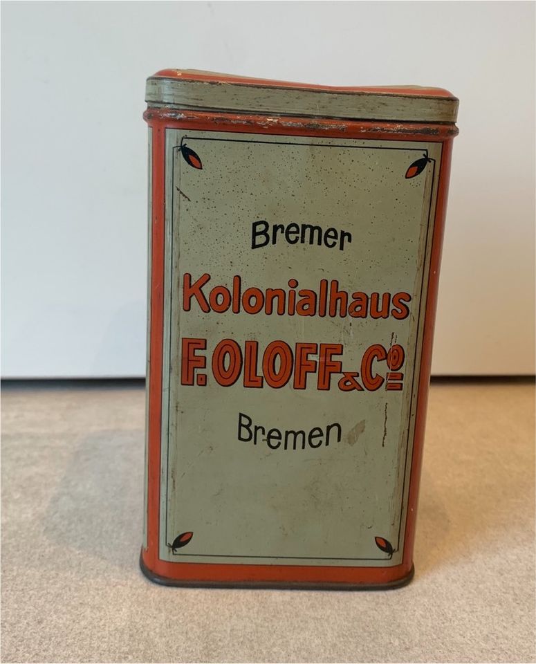 Blechdose cacao , Kaffee , Tee f. Oloff Kolonial Haus Bremen in Kierspe