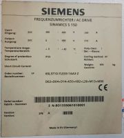 Umrichter Stromrichter SINAMICS S150 Siemens 6SL3710-7LE33-1AA3-Z Nordrhein-Westfalen - Iserlohn Vorschau