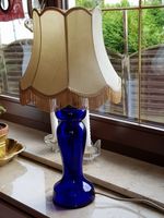 Kleine Stehlampe mit blauem Glas und Schirm Sachsen - Falkenstein/Vogtland Vorschau