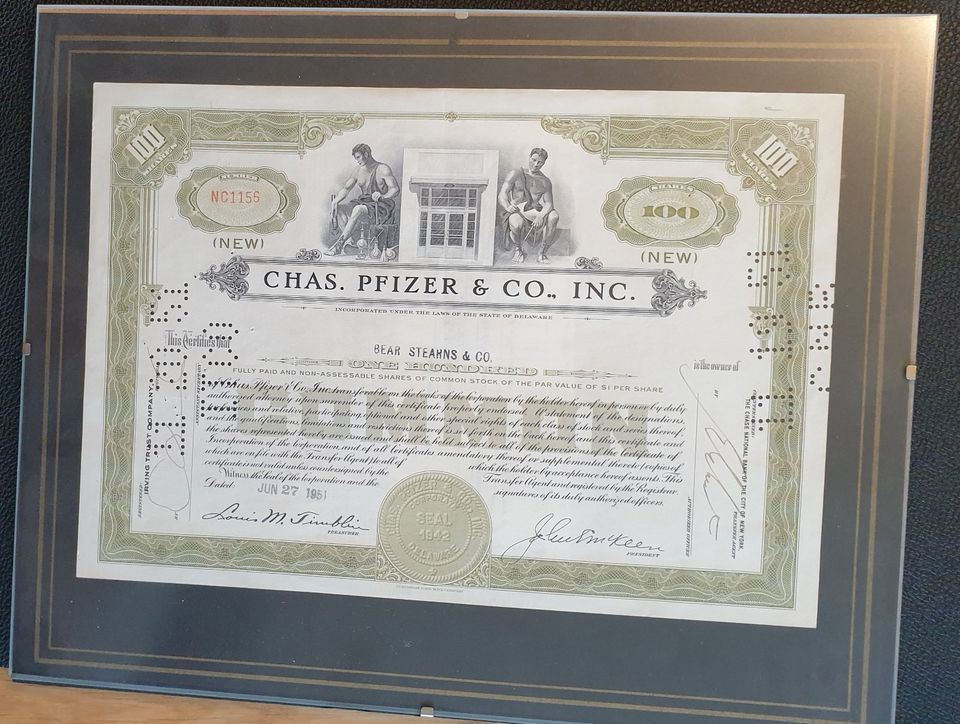 Aktie: Chas. Pfizer & Co. Inc., New Jersey in Neustetten