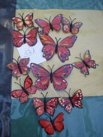 12 Schmetterlinge rot, rosa schwarztöne Hessen - Friedrichsdorf Vorschau