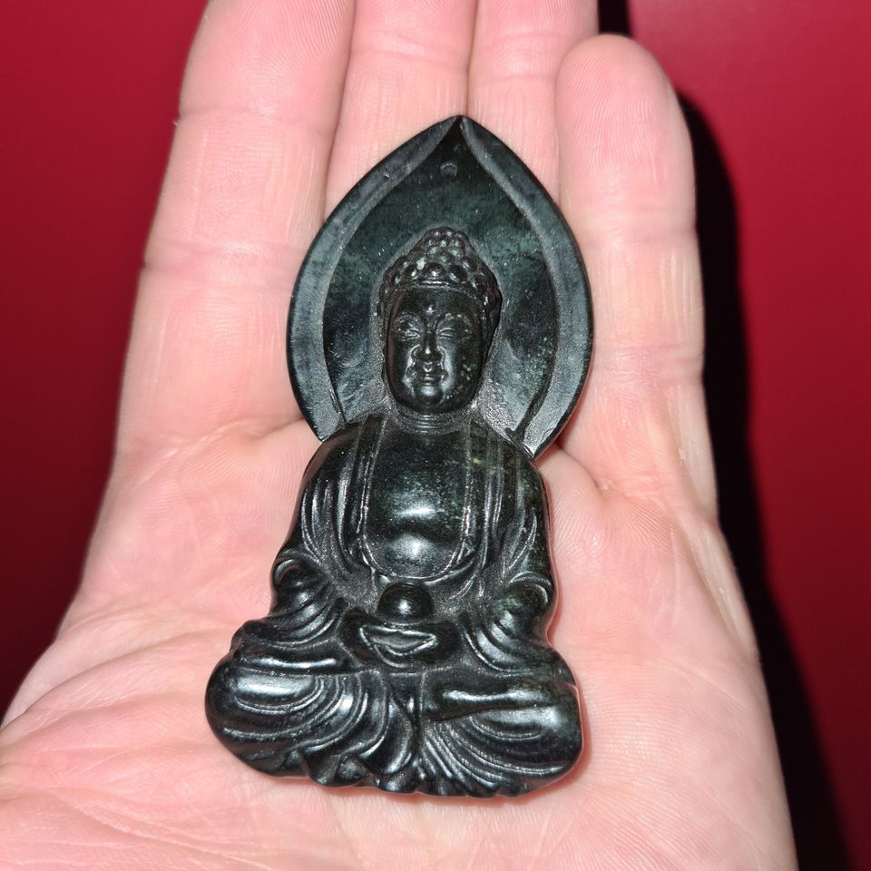 CHINESISCHER ASIATISCHER JADE EDELSTEIN ANHÄNGER FIGUR BUDDHA in Mülheim (Ruhr)