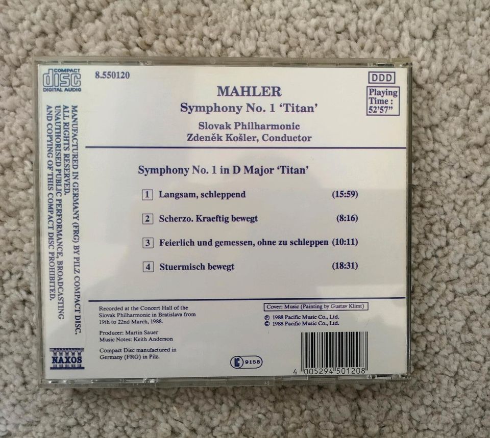 3 CDs Klassik Mahler in Berlin