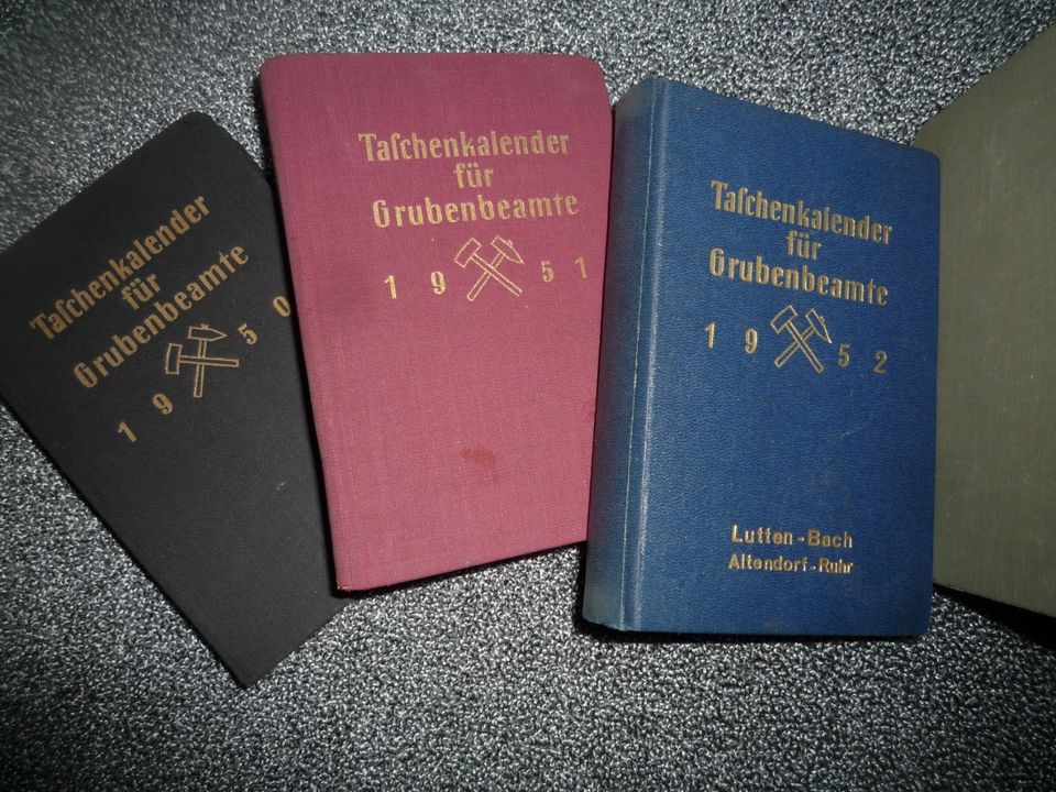 Bergbau Taschenkalender für Grubenbeamte - 1950 bis 1960 in Werne