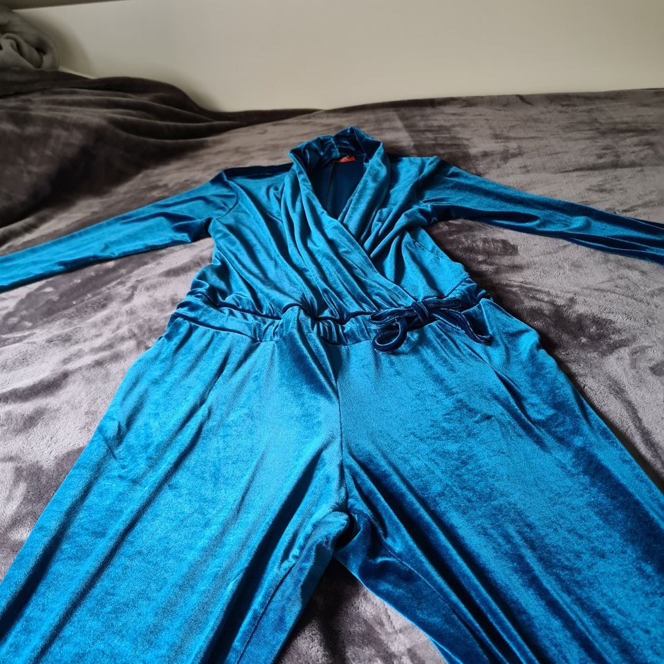 Stegmann Hamburg Jumpsuit Rena Combi Velours Petrol Samt Gr. 42 in Hamburg