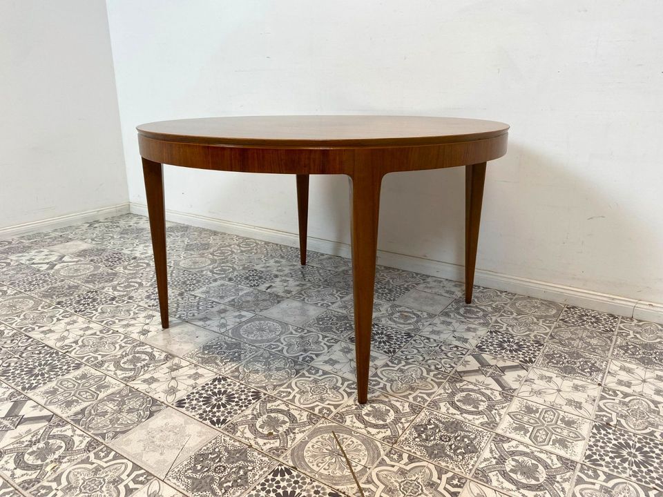 WMK Besonders schöner & sehr gut erhaltener runder skandinavischer Designer Couchtisch von Ole Wanscher für AJ Iversen aus den 1950ern # Wohnzimmertisch Coffee Table Danish Design Mid-Century Vintage in Berlin