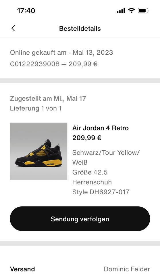 Jordan 4 Retro Thunder in Holzkirchen