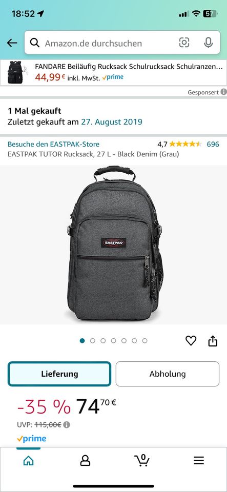 Eastpak Tutor Rucksack 27L top Zustand in Hannover