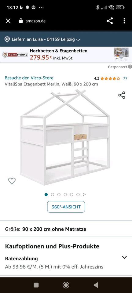 Haus-Bett inklusive Matratze in Leipzig