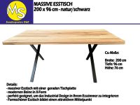 Esstisch Tisch massiv natur, schwarz X-Beine 200x96 cm UVP 1199 € Nordrhein-Westfalen - Mettingen Vorschau