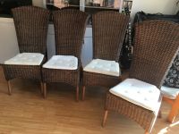 4 Rattan-Stühle, Esszimmer, dunkelbraun, hohe Lehne Niedersachsen - Berne Vorschau