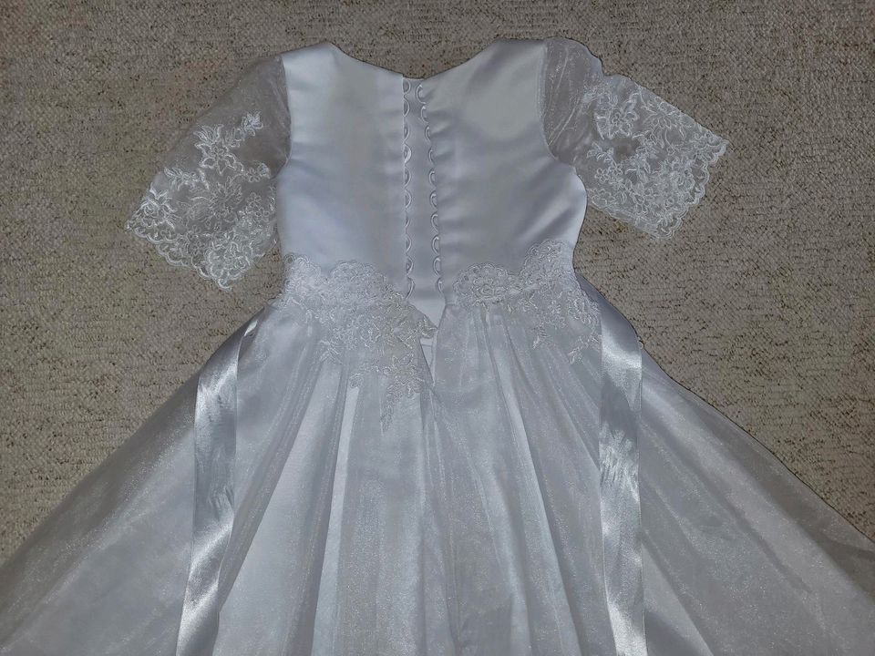 weiß Mädchen Kleid Hochzeit Kommunion Blumenmädchen festlich in Neumünster