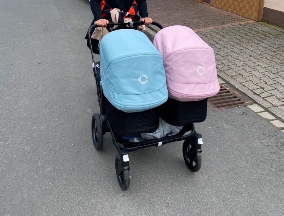 Bugaboo Donkey 3 twin Zwillingswagen Geschwisterwagen schwarz in Bruchköbel