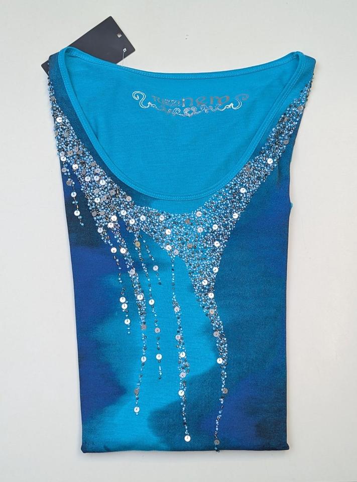 Neu Gr. 42 Tunika T - Shirt Badekleid Tuzzi blau gemustert in Forchheim