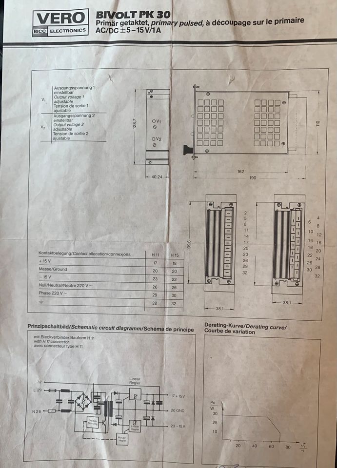 19 Zoll VERO Netzteil PK30 2 x 5 bis 15 V - Amateurfunk in München