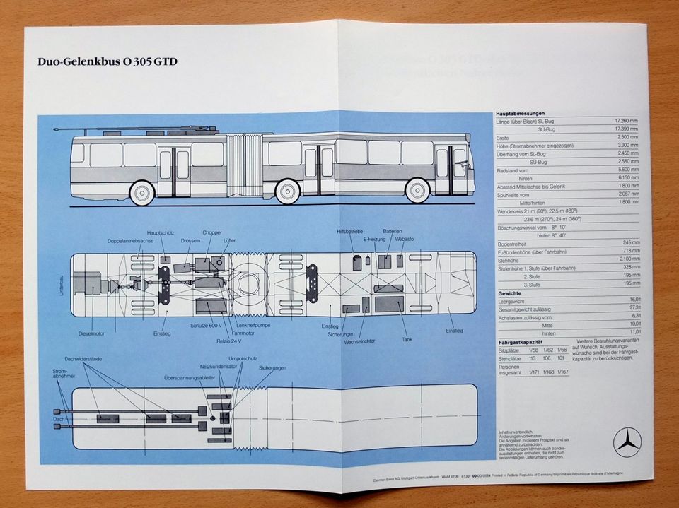 Autoprospekt Bus: Mercedes O305 GTD Duo-Gelenkbus in Oberammergau