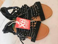 Sandalen schwarz Nieten Fransen Cowboy Dortmund - Berghofen Vorschau