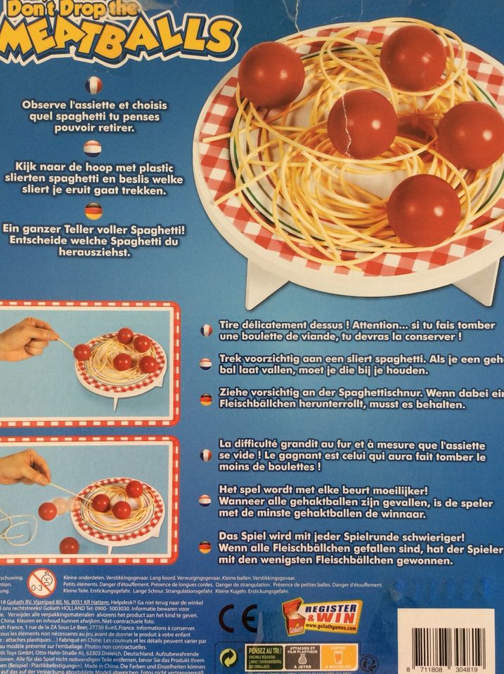 Spaghetti Spiel  meatballs Kinderspiel Geschicklichkeit Kosmokado in Wassenberg