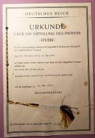 Original-Patenturkunde des Reichspatentamtes vom 15. Mai 1927 Nordrhein-Westfalen - Odenthal Vorschau