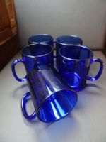 5 Kaffeetassen mit Henkel aus blauem Glas München - Trudering-Riem Vorschau