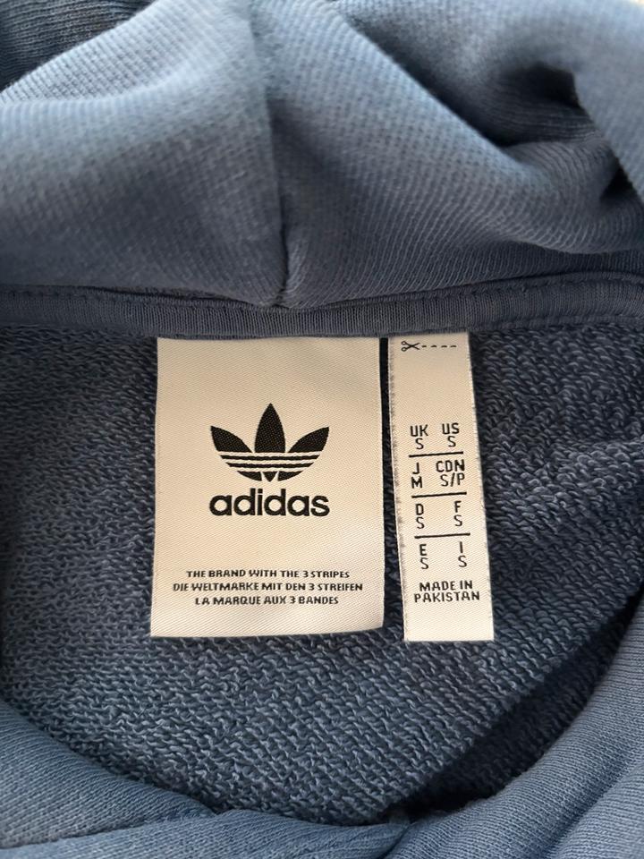 Hoodie / Pullover / Kapuzenpullover Adidas graublau Größe M in Leipzig