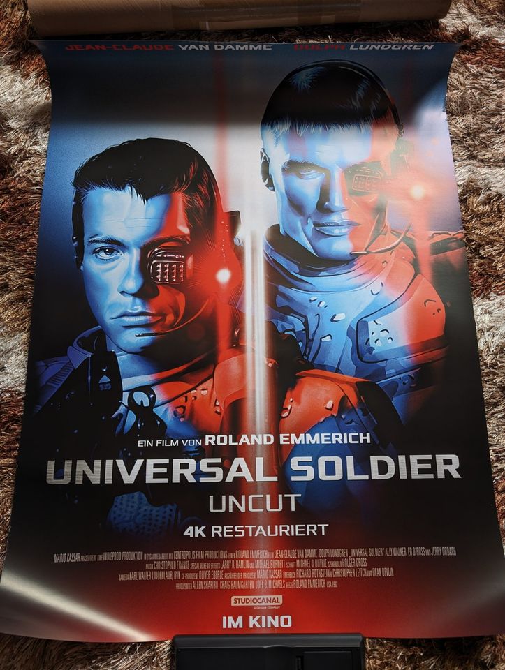 ⭐ Universal Soldier / Uncut / Limited Poster A1 Van Damme Gerollt in Remscheid