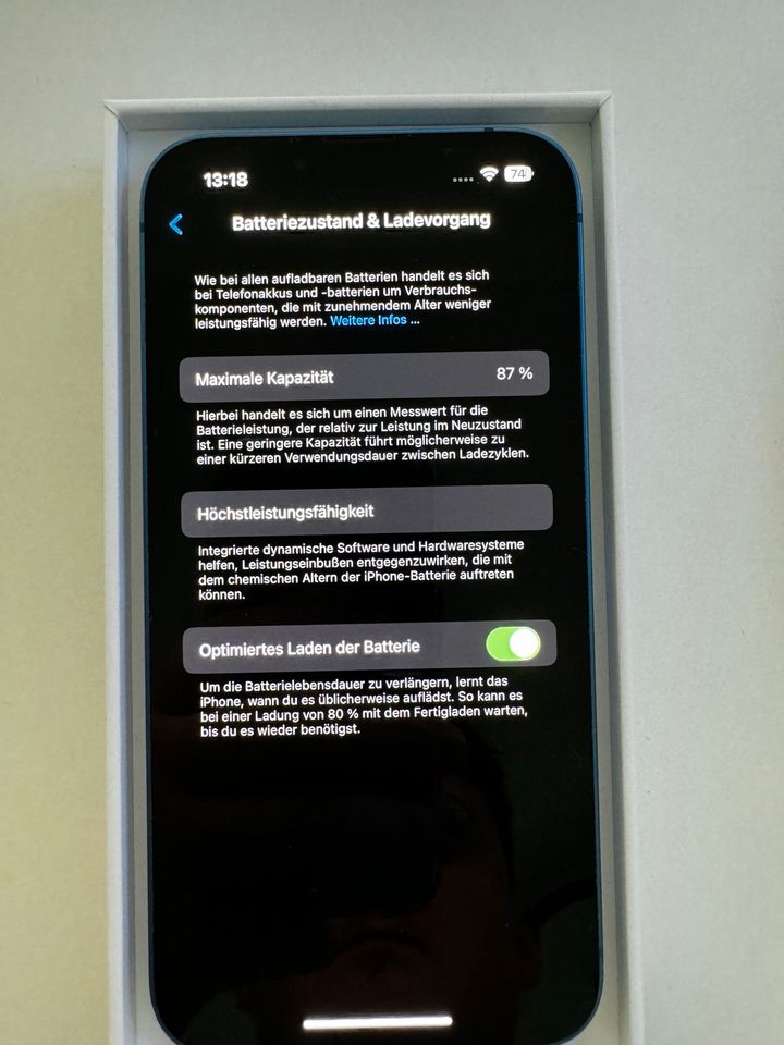 iPhone 13, Blau, 128Gb, inkl Ladekabel in Babenhausen