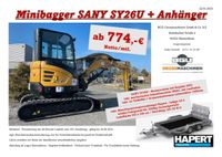 Minibagger inkl. Hapert Anhänger Indigo LF-2 günstig ab monatlich Bayern - Himmelkron Vorschau