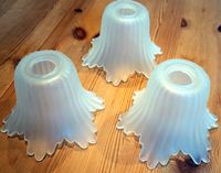 3 Lampenschirme, Glas satiniert, Blüten-Design jugendstilartig Hessen - Rüsselsheim Vorschau