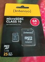 Micro SD Intenso SDXC 64Gb Class 10 SD Adapter  Memory  Card Nordrhein-Westfalen - Remscheid Vorschau