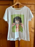 Damen T-Shirt weiß Print 40/L Stuttgart - Stuttgart-Nord Vorschau