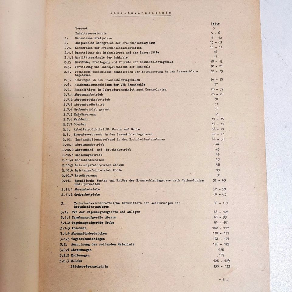 Bergbau DDR Wirtschaftlicher Jahresbericht 1972 in Senftenberg