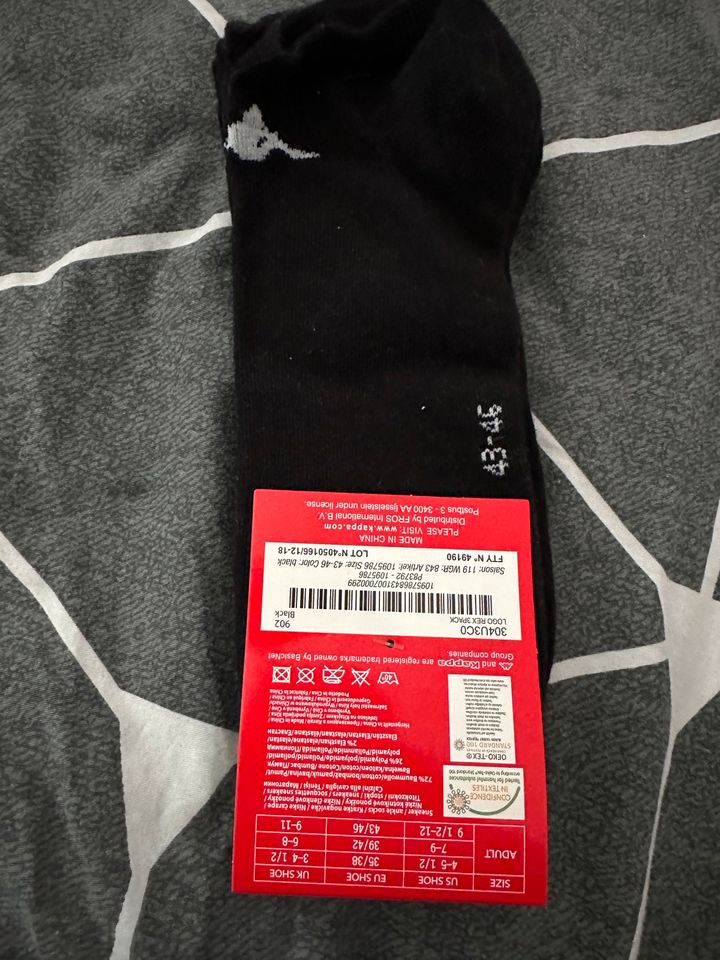 Kappa Halbsocken Socken Gr. 43-46 schwarz in Groß-Gerau