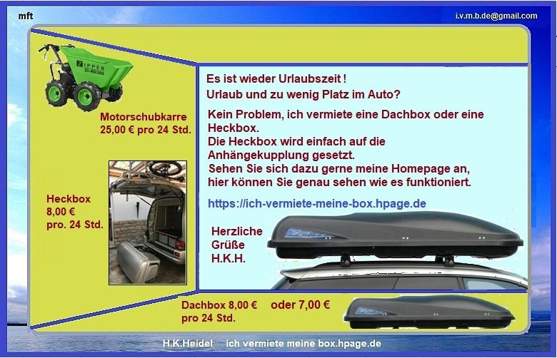 ⭐⭐⭐⭐⭐ Ich vermiete meine Dachbox in Algermissen