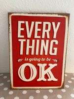 Vintage Retro Bild Leinwand 40x30 Everything is going to be ok Schleswig-Holstein - Bad Bramstedt Vorschau