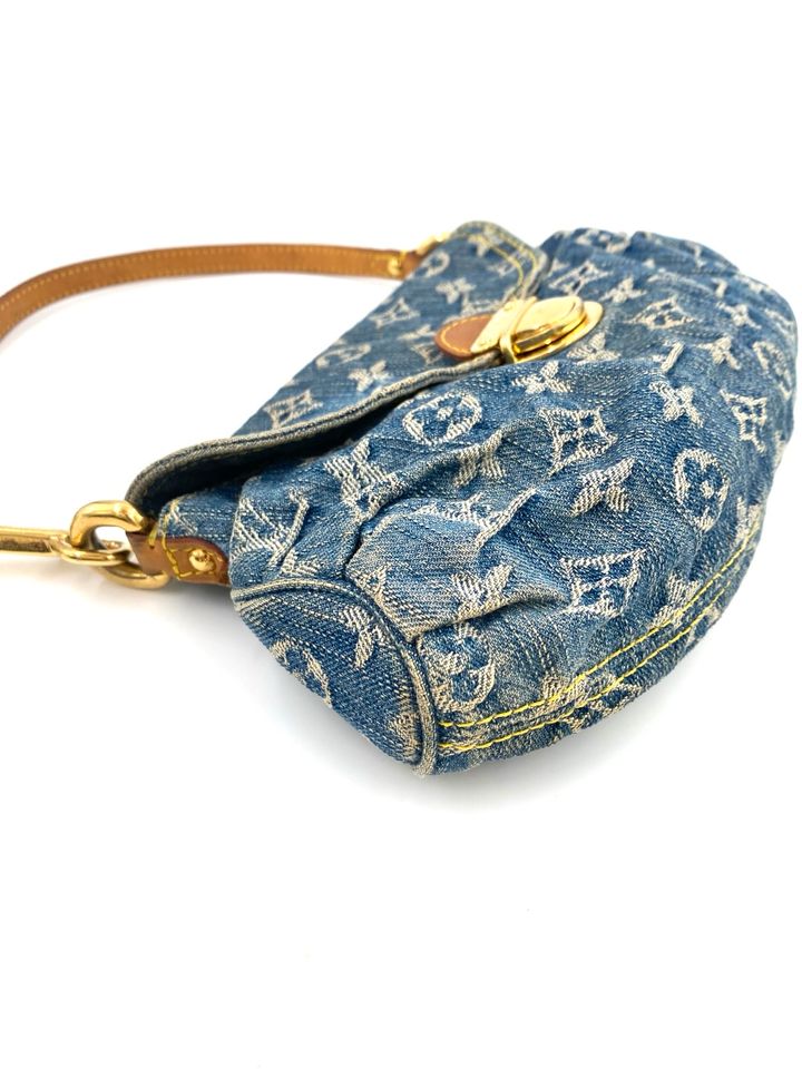 LOUIS VUITTON Mini Pleaty Denim Tasche Pochette Clutch Handtasche in München