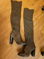 ZARA Overknees aus Leder mit Stretch Größe 38 Bayern - Schwarzenbruck Vorschau