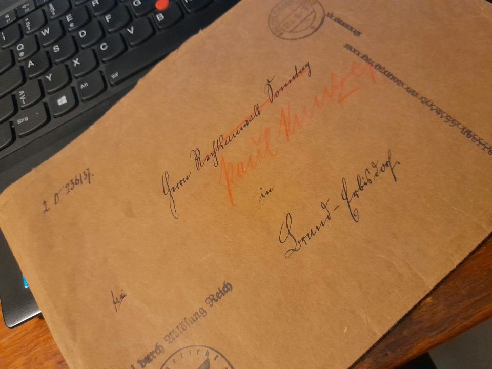 Briefumschlag 1938 Landgericht Freiberg Frei durch Ablösung Reich in Lichtenberg/Erzgebirge
