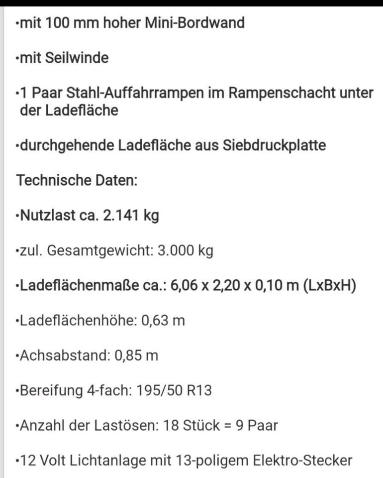 6m Anhänger zu verleihen ausleihen mieten in Stadtallendorf