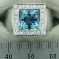 Ring Platin 950 mit Aquamarin und Brillanten, Aquamarinring Rheinland-Pfalz - Friedelsheim Vorschau