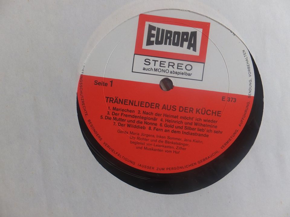 Schallplatte LP Vinyl 12" Tränenlieder aus der Küche Preis 5,00 E in Aachen