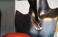 Halskette mit Anhänger, Silber vergoldet mit Süßwasserperlen Bayern - Freilassing Vorschau