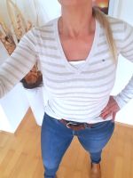 Tommy Hilfiger Strick Pullover V-Neck beige~gold gestreift Gr.XS Bayern - Poing Vorschau