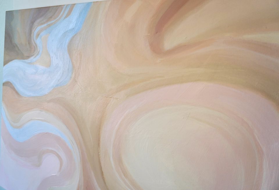 Gemälde abstrakt 130x80 Kunst beige rosa blau Malerei Marmor in Laatzen