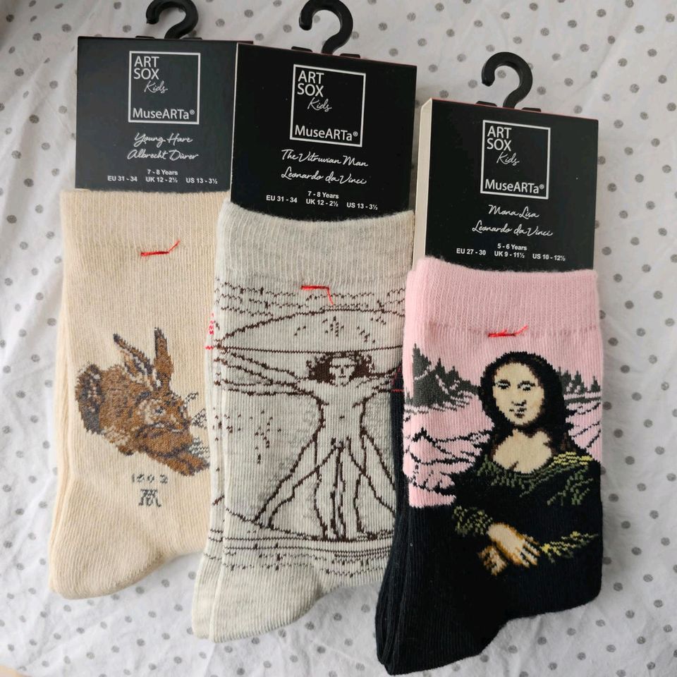 MuseArta Kunst Kindersocken 3er Set Da Vinci / Dürer / van Gogh in Frankfurt (Oder)