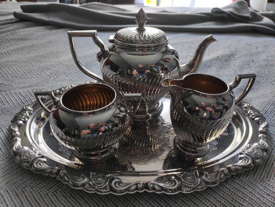 Queen Anne Englisches Tee oder Kaffee Service, Art Deco silver Pl in Berlin