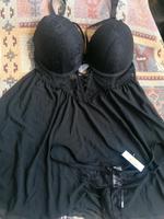 L 85D Janina Schwarzer Babydoll Dessous mit String Neu Hannover - Döhren-Wülfel Vorschau