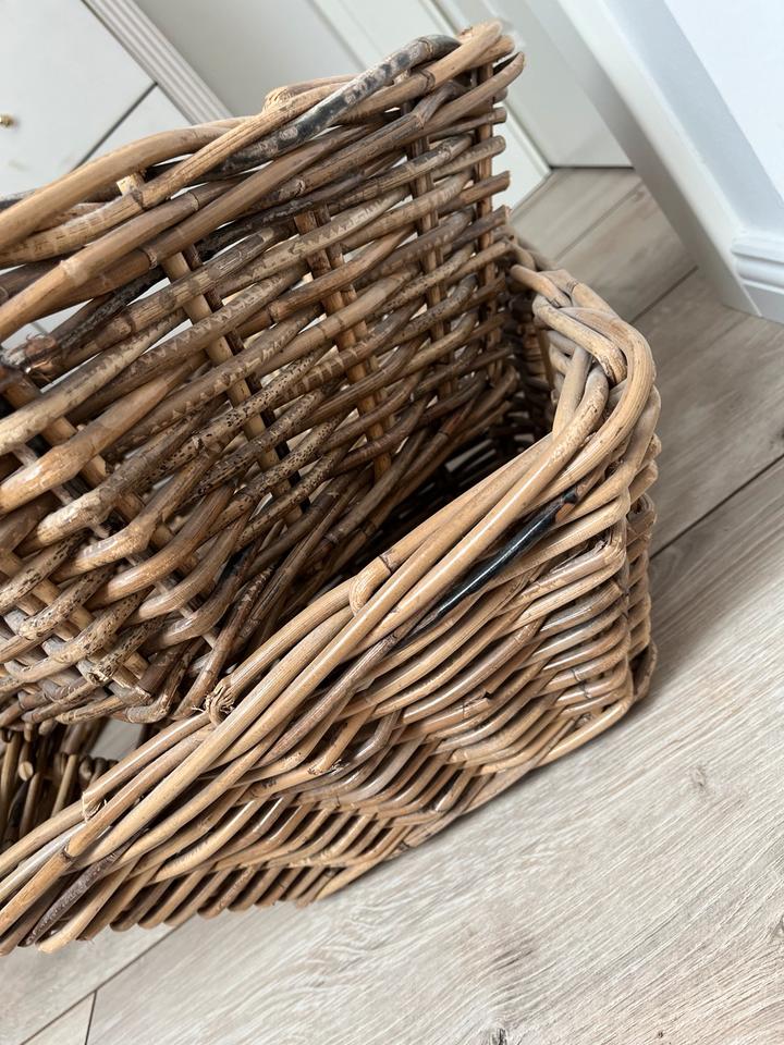 Rattankörbe 2er Set / Ikea - Aufbewahrung Korb Shabby chic in Gadebusch